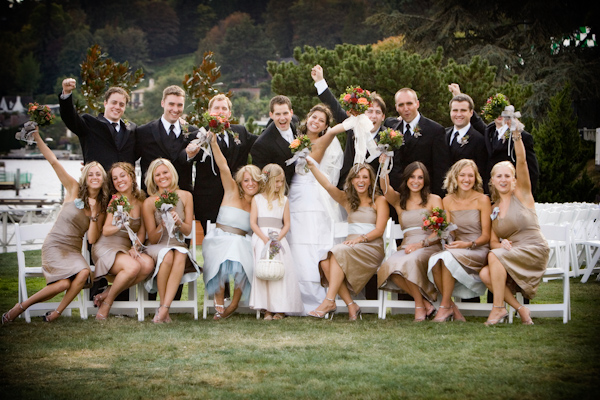  Wedding party - outdoor group portrait - wedding photo by J Garner Photographer
